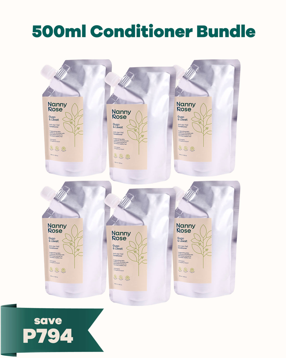 6 x 500ML GUGO & LAWAT CONDITIONER REFILL BUNDLE
